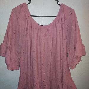 Elegant Pink Eyelet Blouse